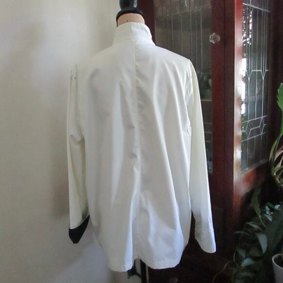 Vintage Classic White Windbreaker Jacket Snap Front Pockets Sz 16 Singapore Barn - Picture 5 of 17